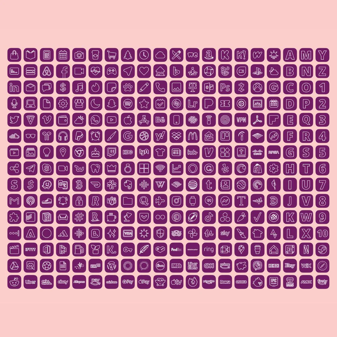 1200+ Grape & Terracotta App Icons Pack For iPhone/iOS - Image 5