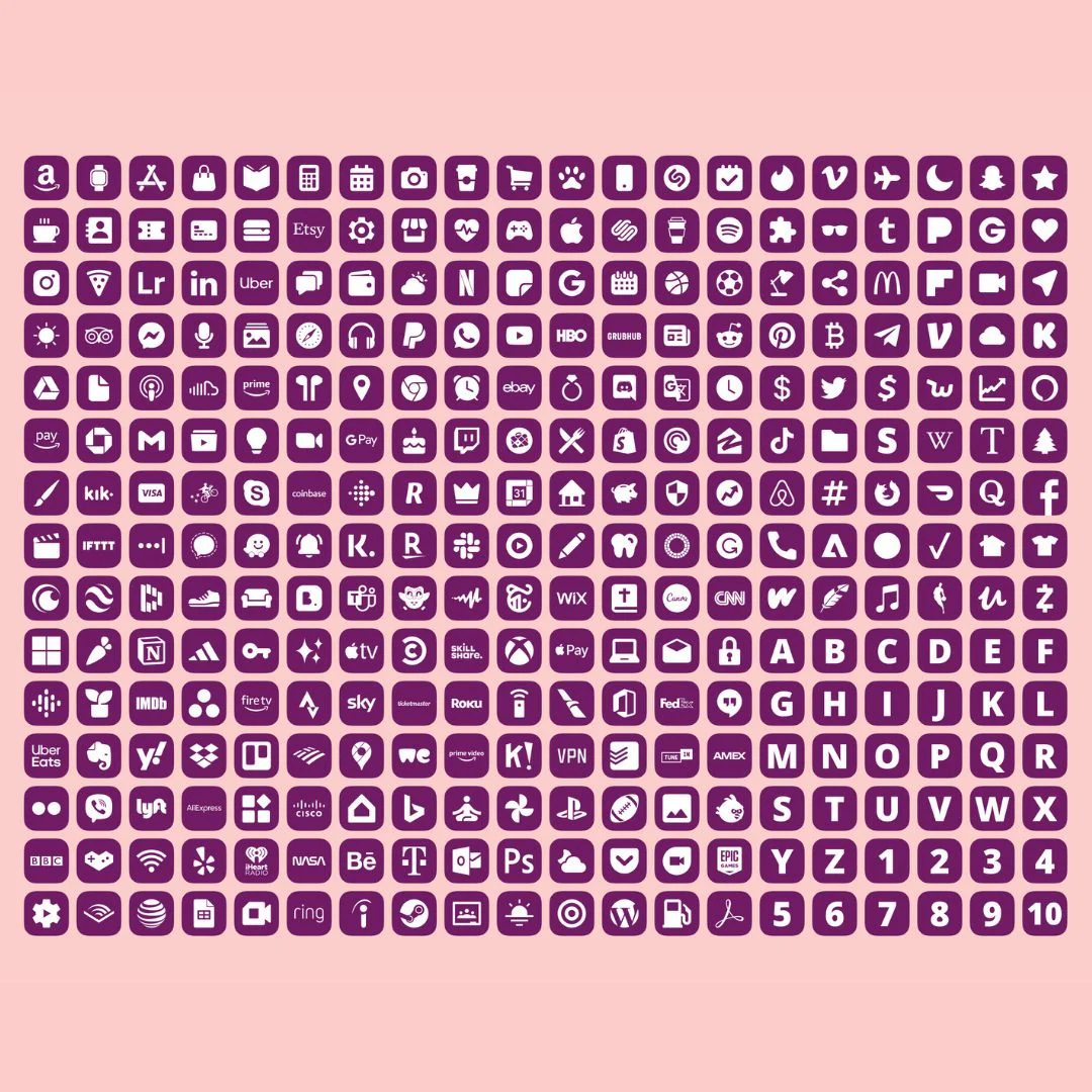 1200+ Grape & Terracotta App Icons Pack For iPhone/iOS - Image 6