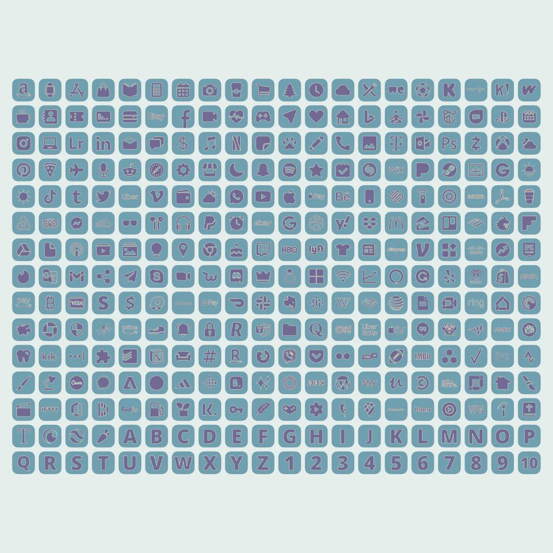 1200+ Soft Blue Aesthetic App Icons Pack For iPhone/iOS - Image 6
