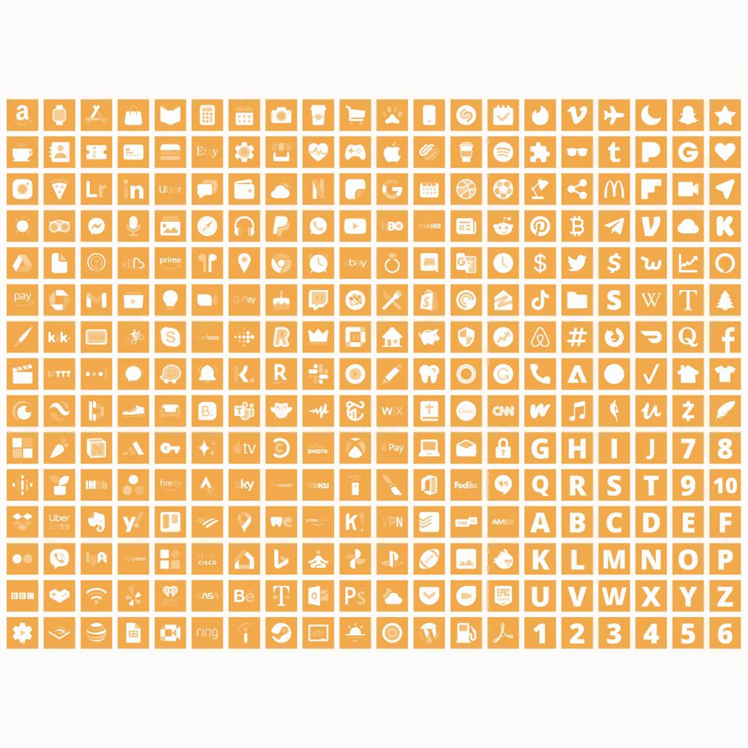 1200+ Soft Orange Aesthetic App Icons Pack For iPhone/iOS - Image 5