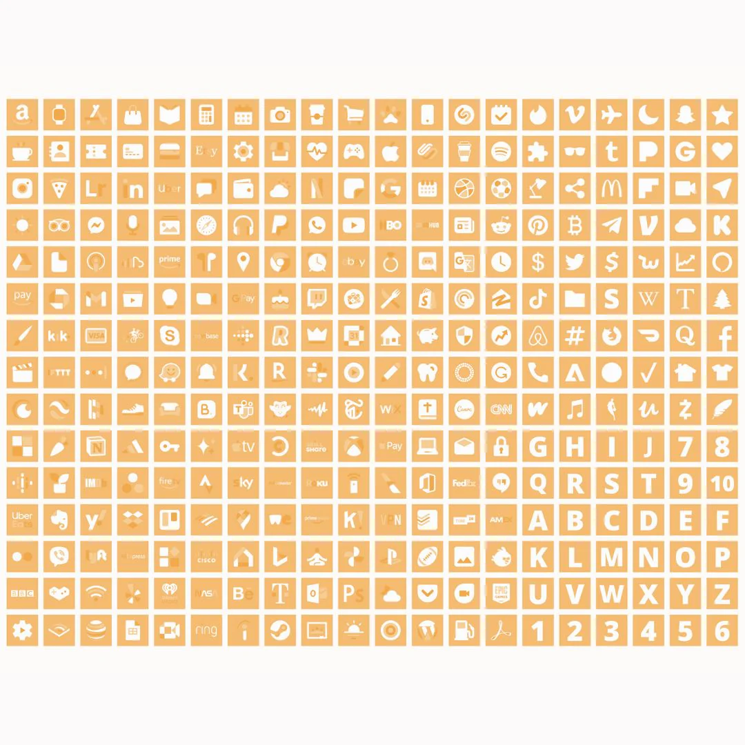 1200+ Soft Orange Aesthetic App Icons Pack For iPhone/iOS - Image 6