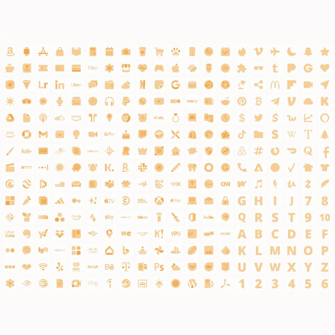 1200+ Soft Orange Aesthetic App Icons Pack For iPhone/iOS - Image 8