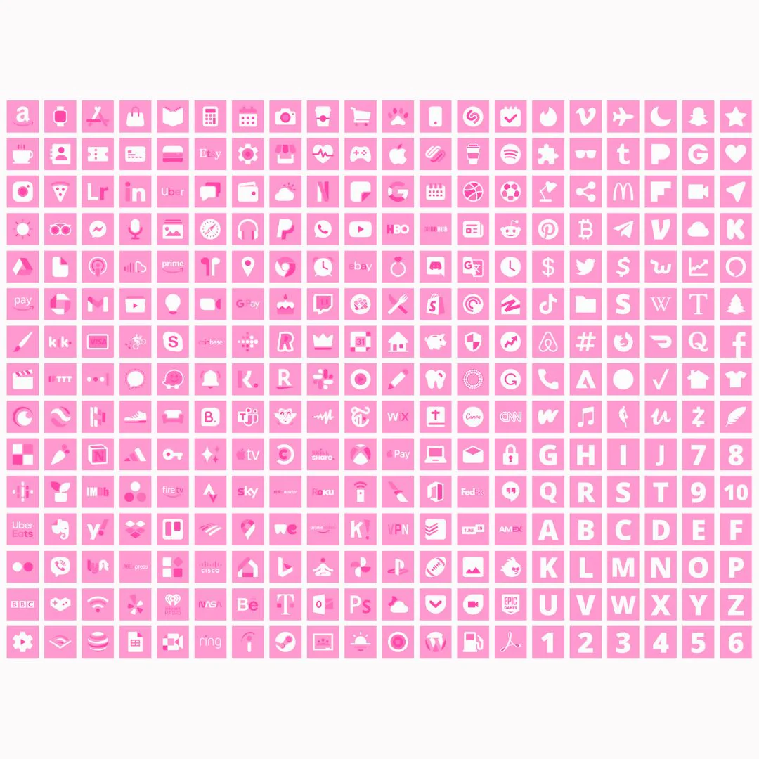 1200+ Soft Pink Aesthetic App Icons Pack For iPhone/iOS - Image 7