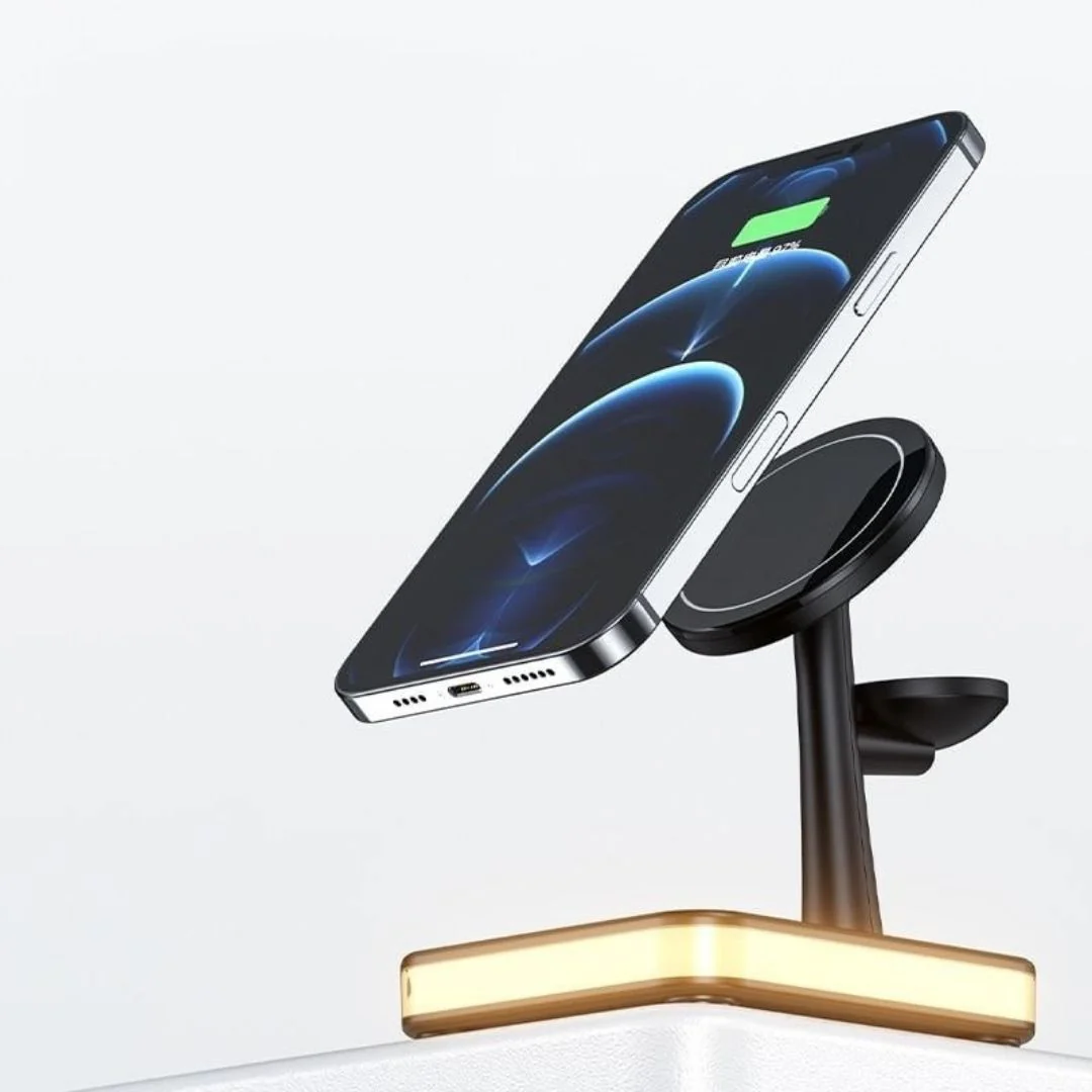 GlowStation™ - 3-in-1 MagSafe Magnetic Wireless Charging Dock With Ambient LED Lighting - Image 4