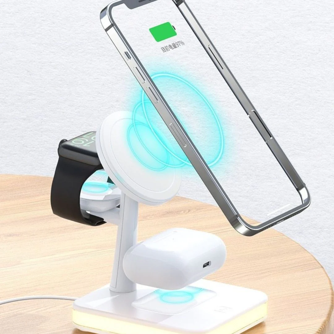 GlowStation™ - 3-in-1 MagSafe Magnetic Wireless Charging Dock With Ambient LED Lighting - Image 7