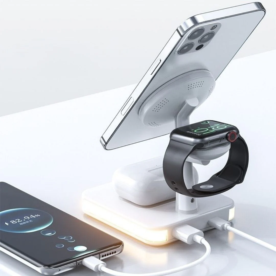 GlowStation™ - 3-in-1 MagSafe Magnetic Wireless Charging Dock With Ambient LED Lighting - Image 8