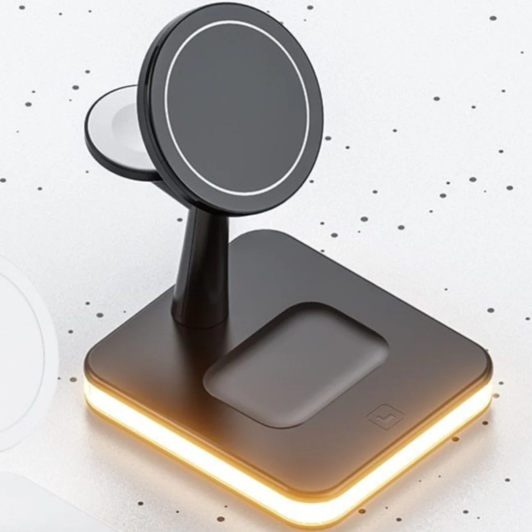 GlowStation™ - 3-in-1 MagSafe Magnetic Wireless Charging Dock With Ambient LED Lighting - Image 9