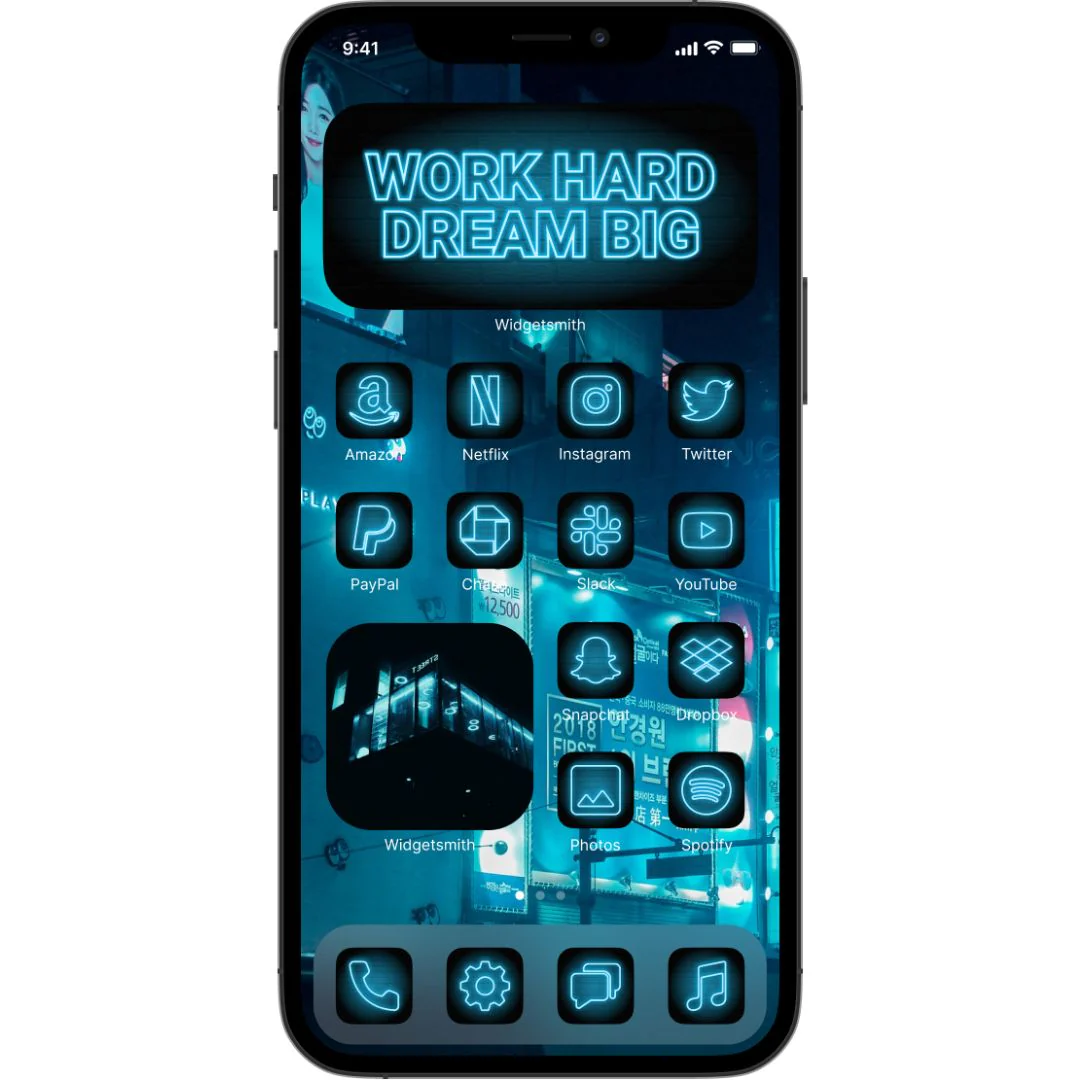 300+ Blue Neon App Icons Pack For iPhone/iOS - Image 3