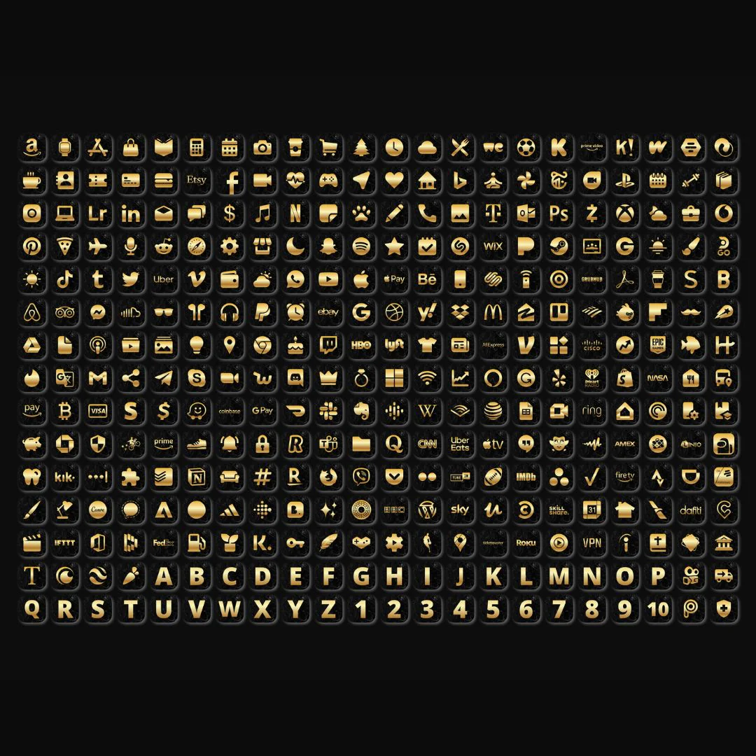 300+ Gold & Black Marble App Icons Pack For iPhone/iOS - Image 5