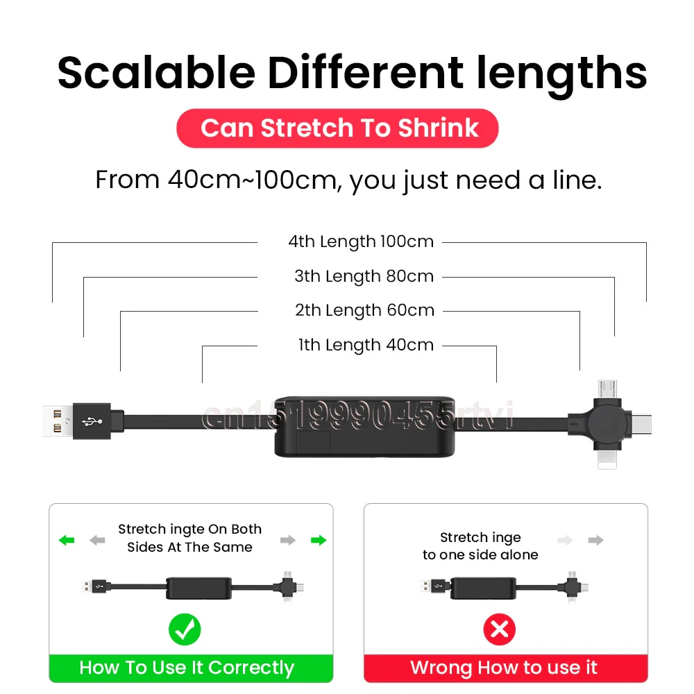 4-in-1 Retractable USB Charging Cable: Micro-USB, USB-C & Lightning - Image 8