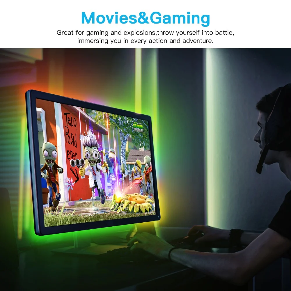 Ambient LED Backlight Strip For PC Monitor - Graphically Responsive RGB Lighting - Image 10