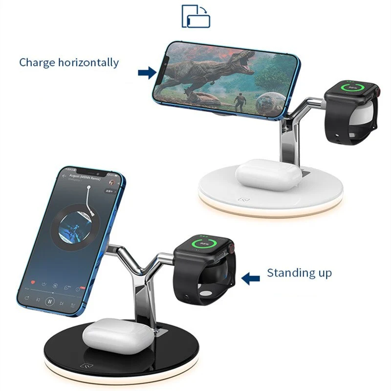 GlowStation™ Mark II - 3-in-1 MagSafe Wireless Charging Stand With Ambient LED Lighting - Image 10
