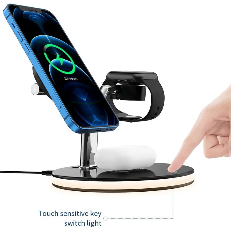 GlowStation™ Mark II - 3-in-1 MagSafe Wireless Charging Stand With Ambient LED Lighting - Image 11