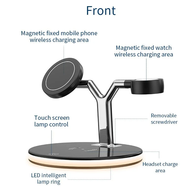 GlowStation™ Mark II - 3-in-1 MagSafe Wireless Charging Stand With Ambient LED Lighting - Image 12