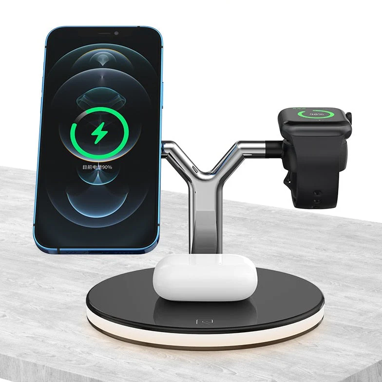 GlowStation™ Mark II - 3-in-1 MagSafe Wireless Charging Stand With Ambient LED Lighting - Image 8