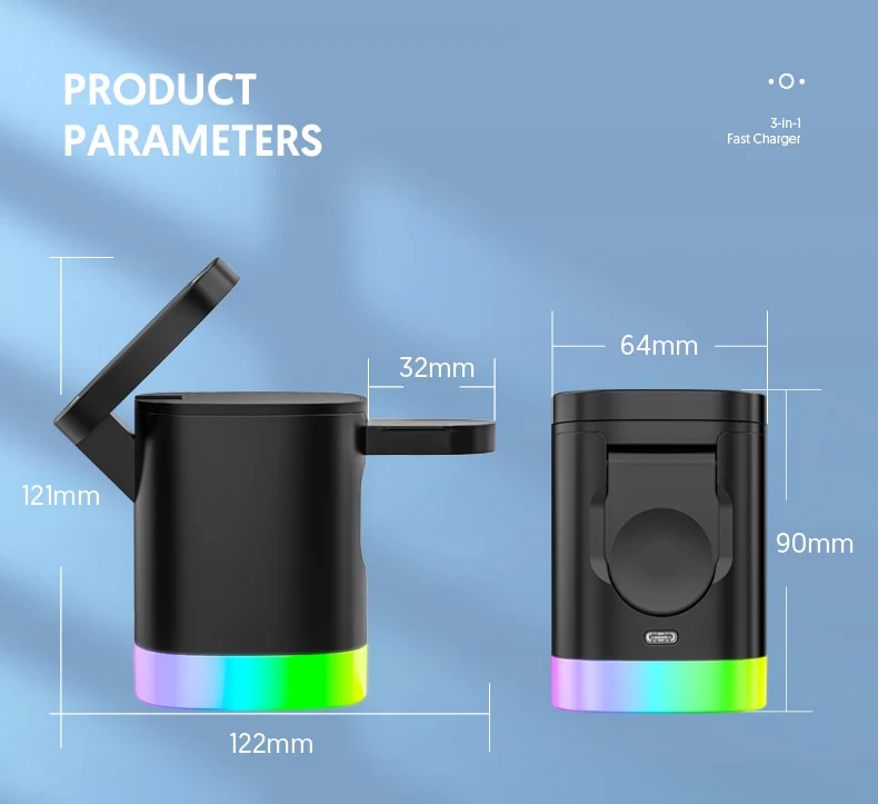 HexHub™ - 4-in-1 MagSafe Wireless Fast Charging Dock With RGB Lighting - Image 12
