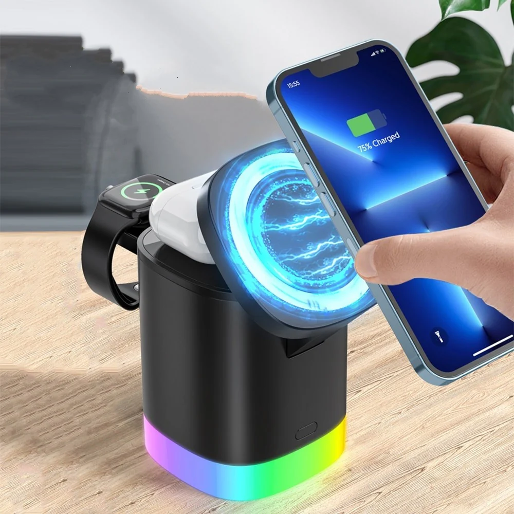 HexHub™ - 4-in-1 MagSafe Wireless Fast Charging Dock With RGB Lighting - Image 4