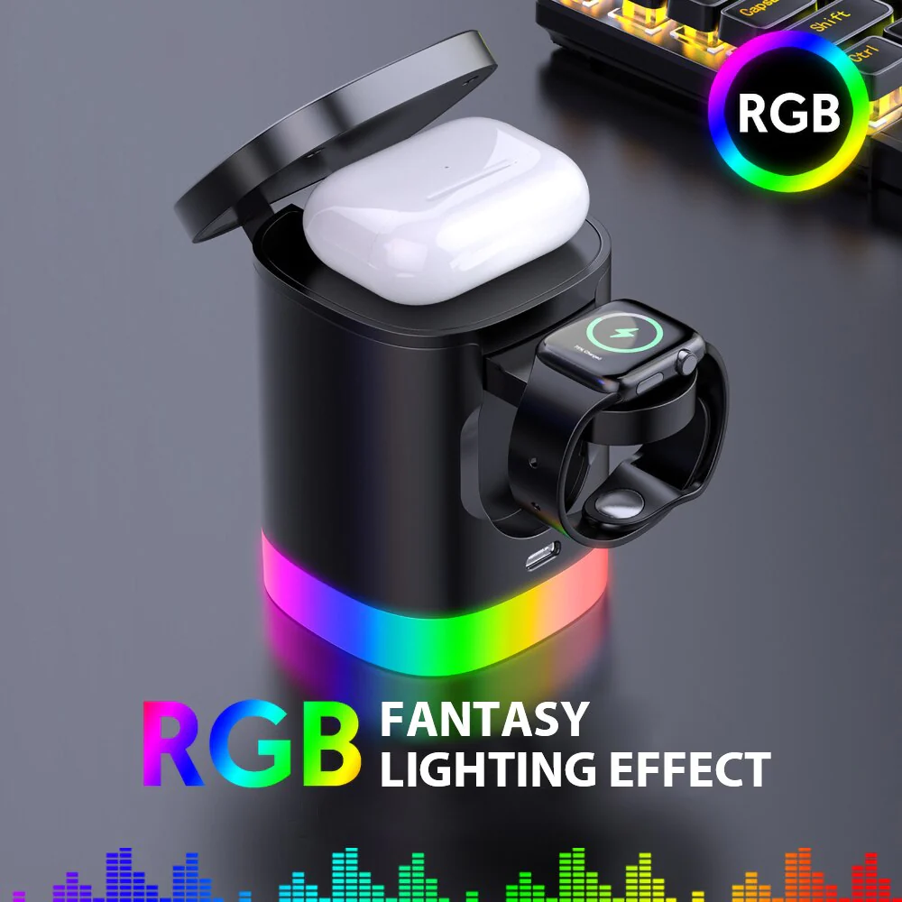 HexHub™ - 4-in-1 MagSafe Wireless Fast Charging Dock With RGB Lighting - Image 9