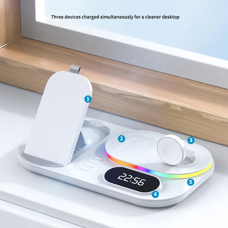 HexPad™ - 4-in-1 Wireless Fast Charging Station With RGB Lighting - Image 6