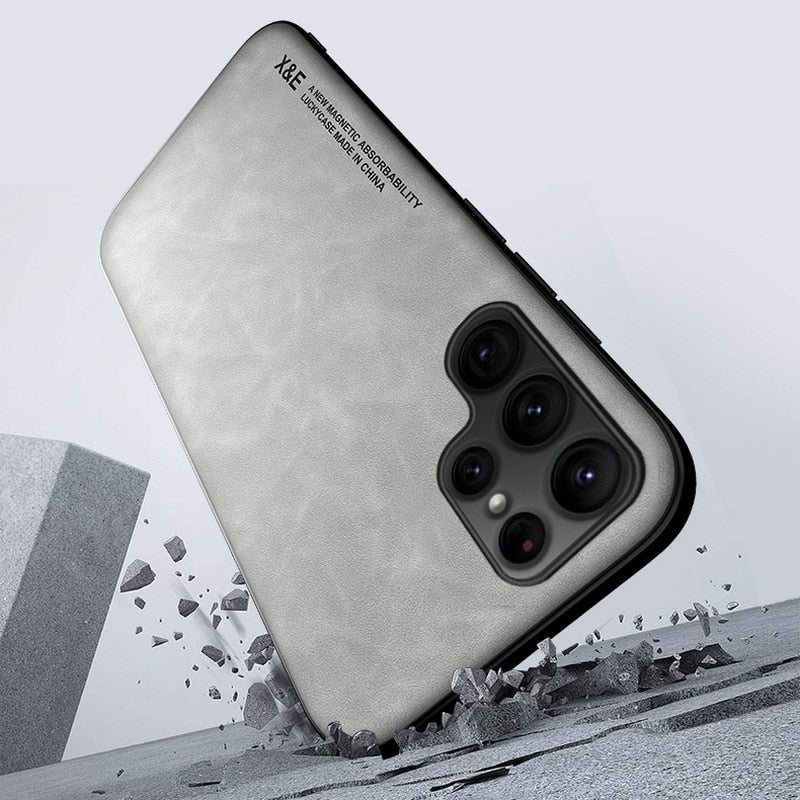 Luxury Sheepskin Leather Magnetic Phone Case For Samsung Galaxy - Image 10