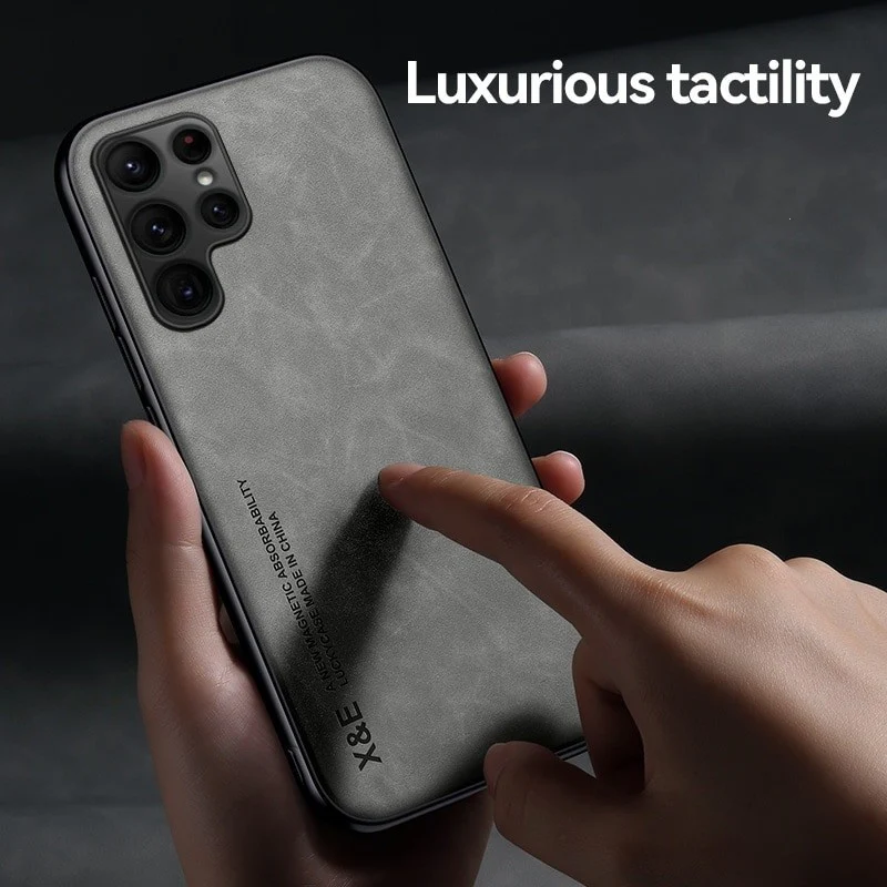 Luxury Sheepskin Leather Magnetic Phone Case For Samsung Galaxy - Image 11