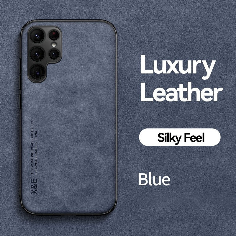 Luxury Sheepskin Leather Magnetic Phone Case For Samsung Galaxy - Image 4