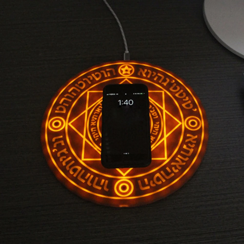 Magic Ritual Circle Qi Wireless Charger With Fast Charging & Light-up Display - Image 3