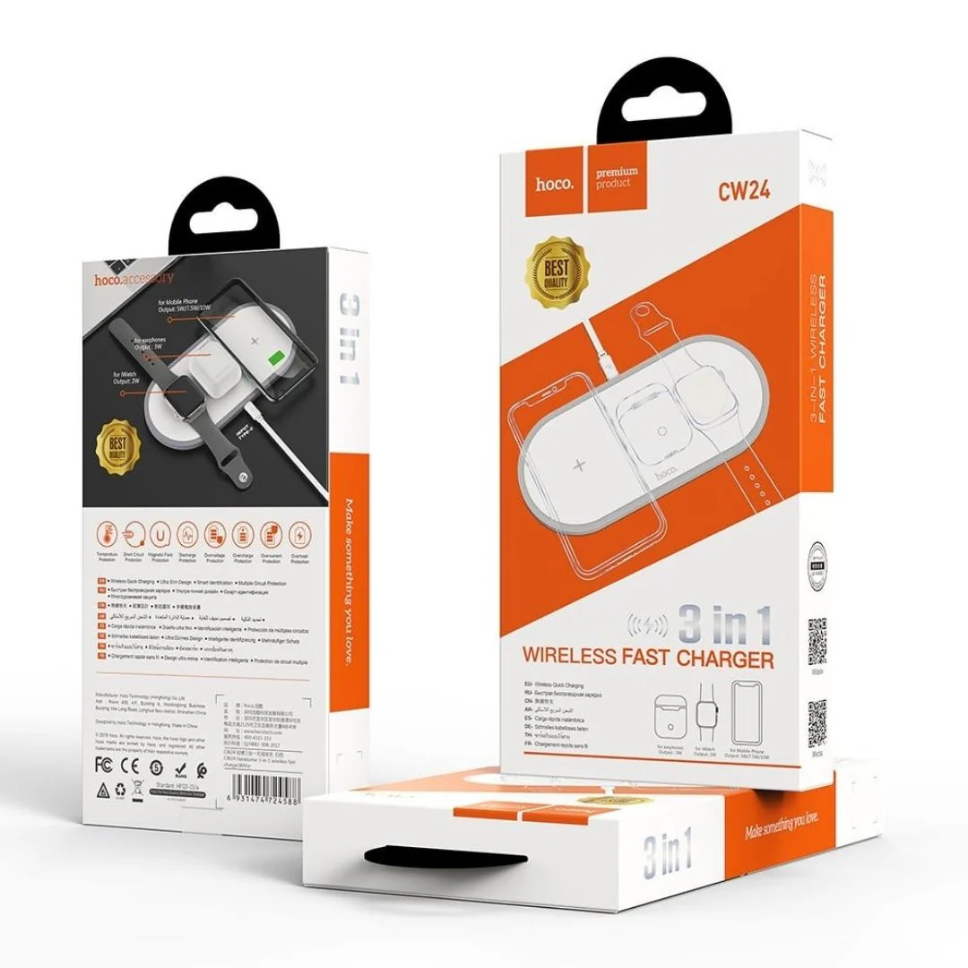 HOCO PowerPad™ II - 3-in-1 Wireless Fast Charging Pad With Built-In Smart Chip - Image 8